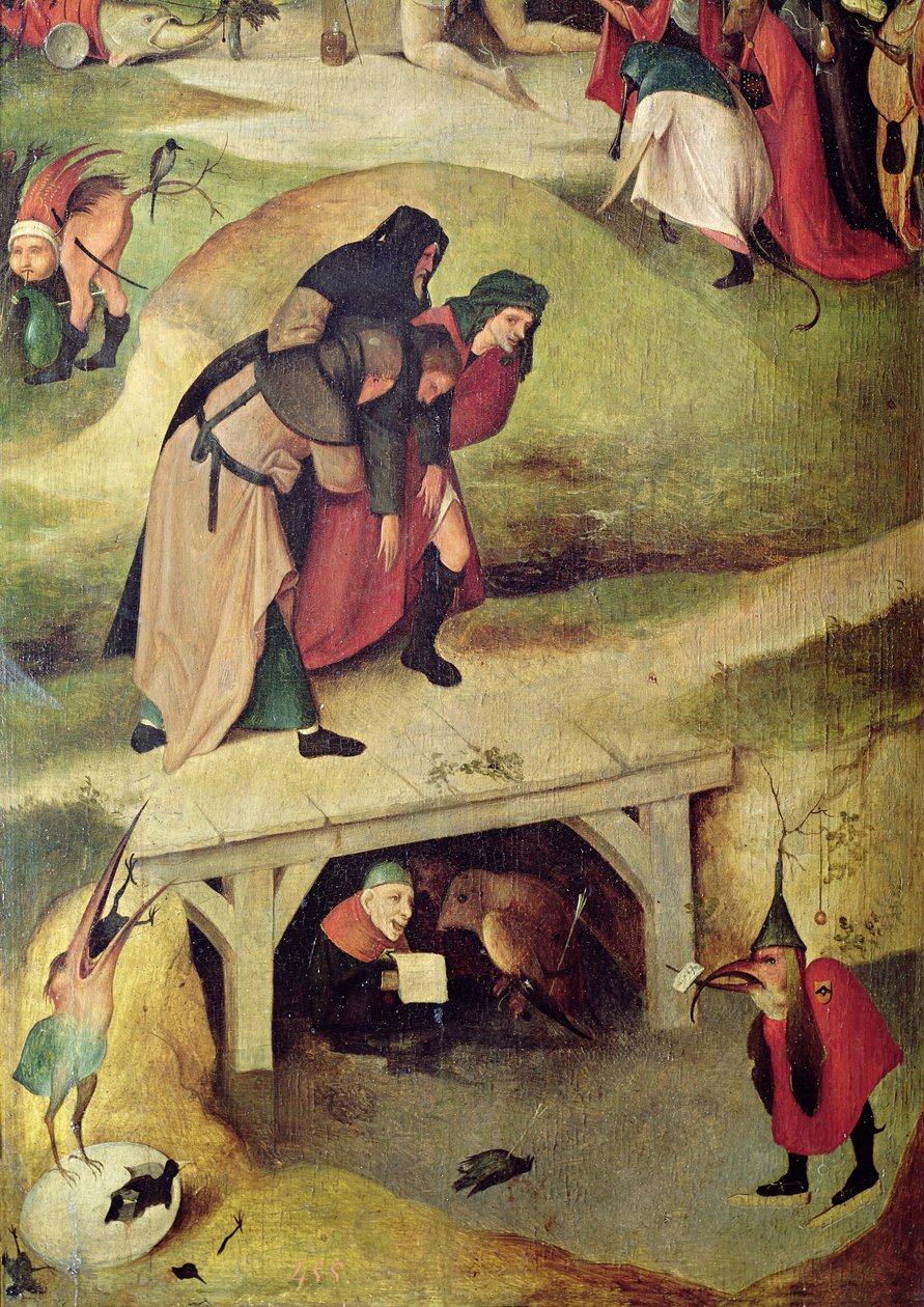 د سینټ انتوني آزموینه، د ټریپټیک پولي د کیڼ لاسي پینل څخه تفصیل autorstwa Hieronymus Bosch