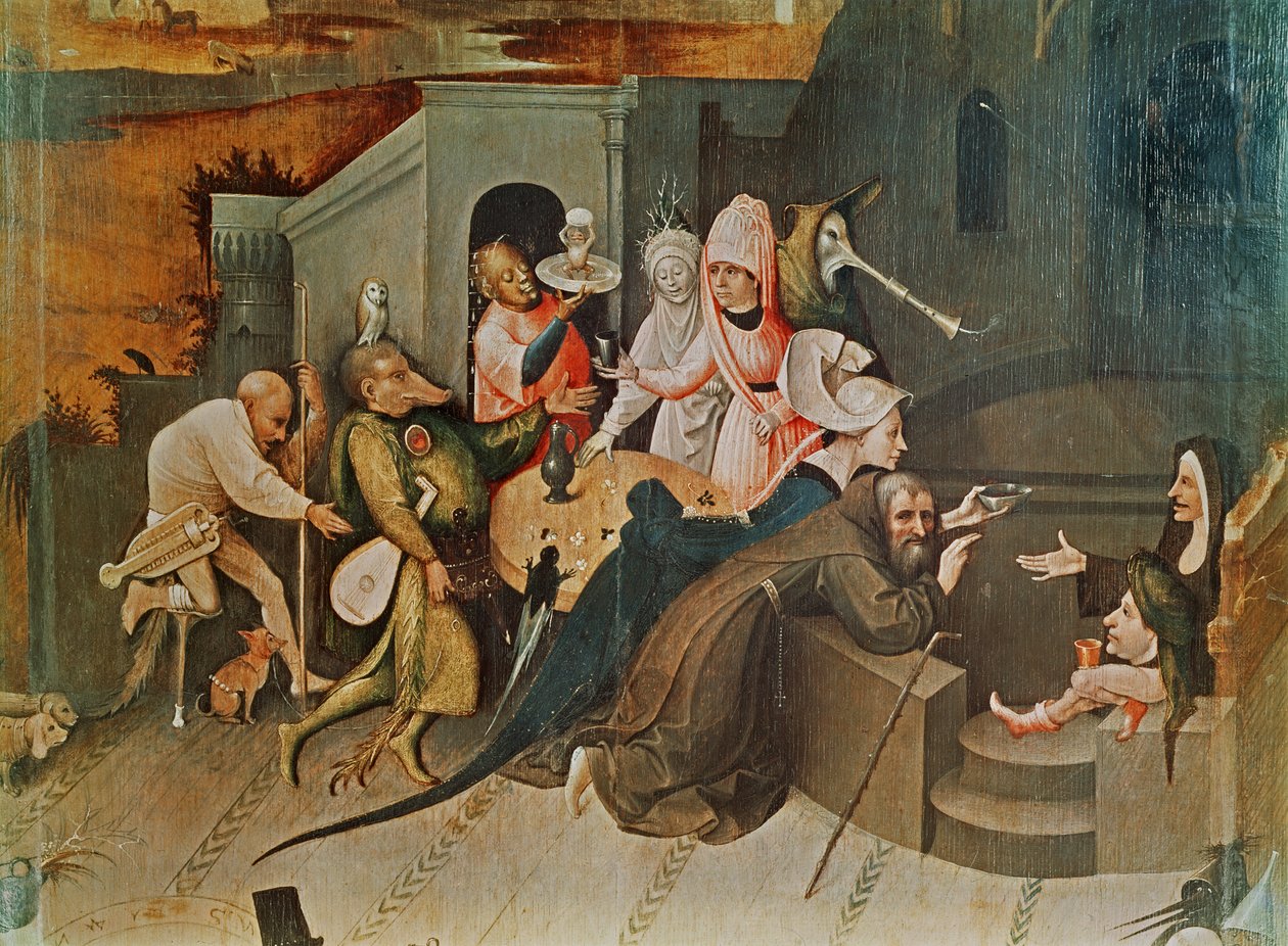 Tryptyk Kuszenie św. Antoniego, fragment środkowego panelu autorstwa Hieronymus Bosch