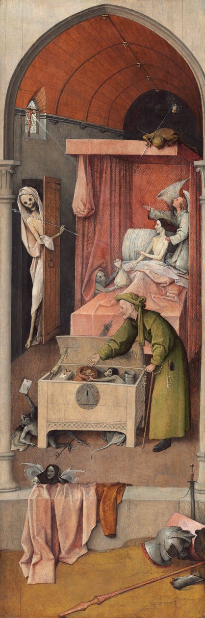 Śmierć i skąpiec autorstwa Hieronymus Bosch