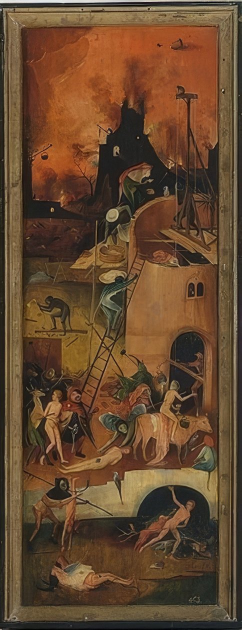 Wóz z sianem (tryptyk). Lewy panel. Około 1515 r. autorstwa Hieronymus Bosch