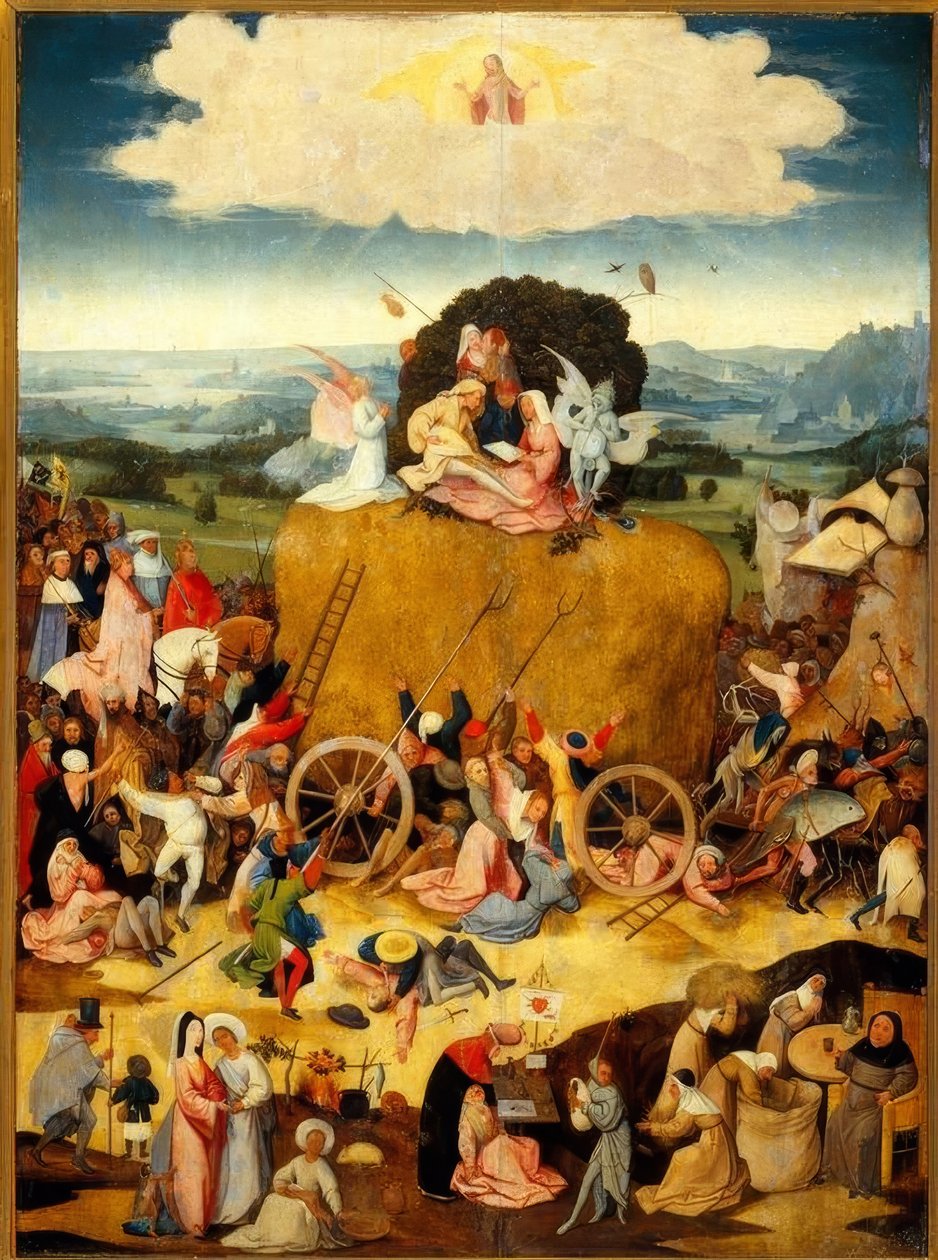Triumfalny pochód wozu z sianem autorstwa Hieronymus Bosch