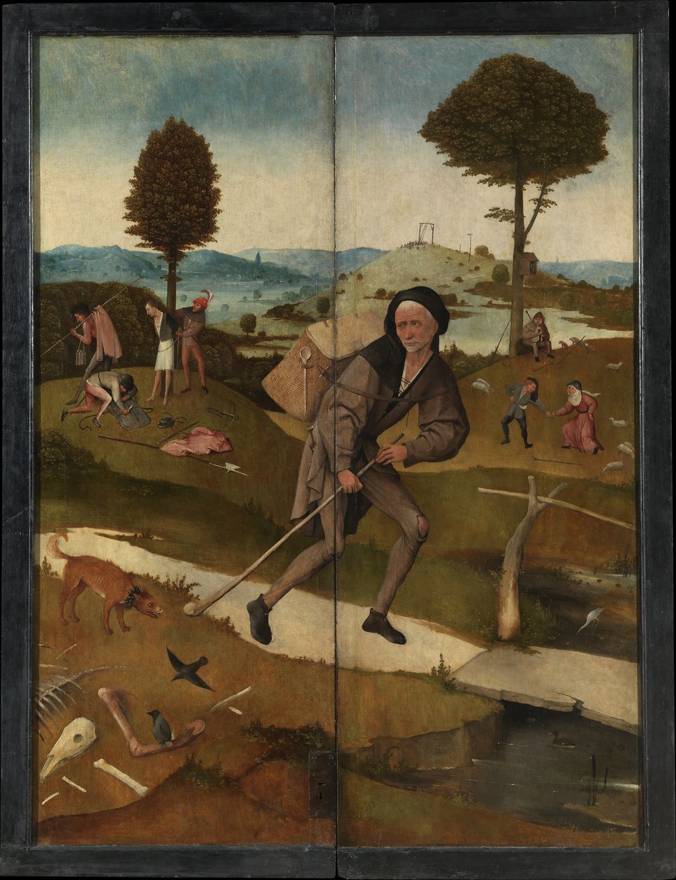 Handlarz Tryptyk z sianem, rewers autorstwa Hieronymus Bosch