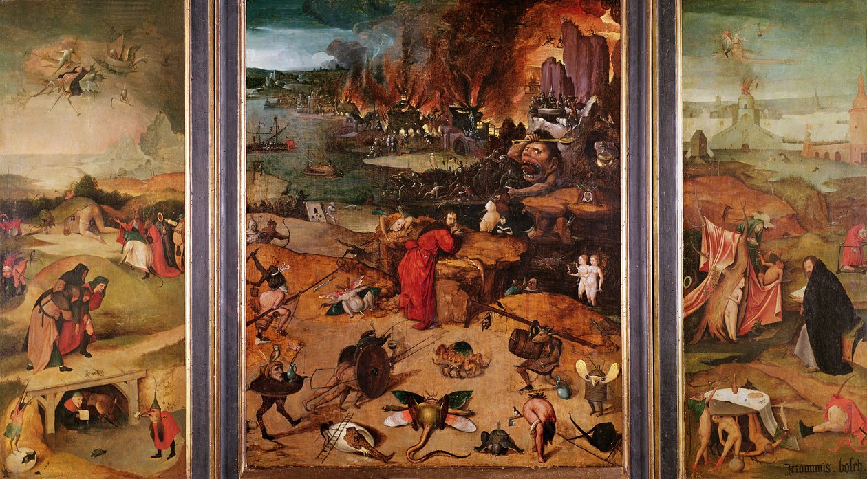 Tryptyk Kuszenie św. Antoniego autorstwa Hieronymus Bosch