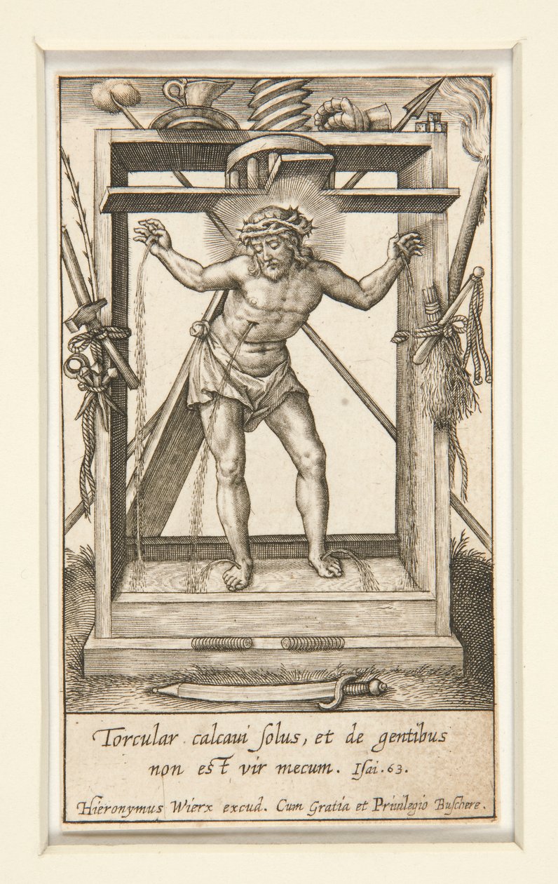Chrystus w prasie wina autorstwa Hieronymus Wierix