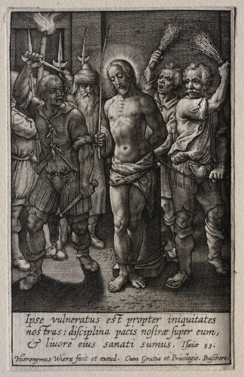 Pasja: Biczowanie. autorstwa Hieronymus or Jerome Wierix