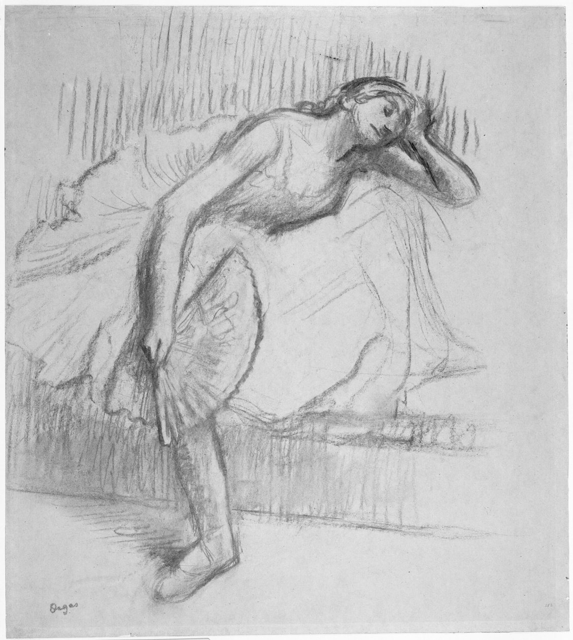 Tancerka odpoczywająca z wachlarzem autorstwa Hilaire Germain Edgar Degas