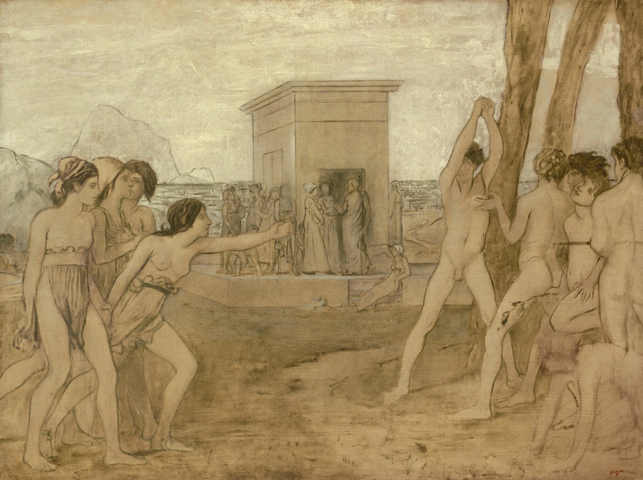 Młode Spartanki rzucają wyzwanie chłopcom autorstwa Hilaire Germain Edgar Degas
