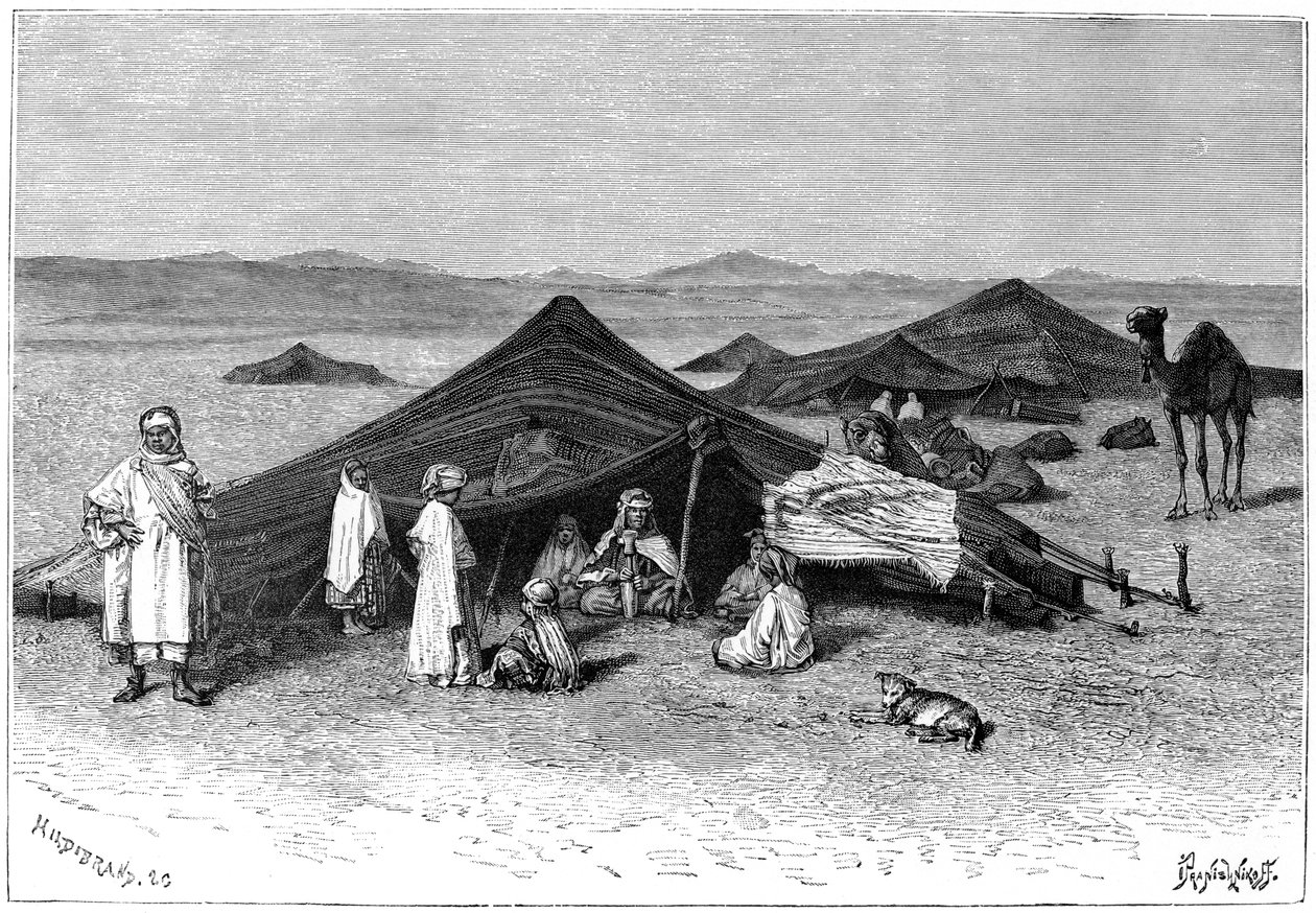 Obóz Nomadów, Sahara, ok. 1890 r. autorstwa Hildibrand