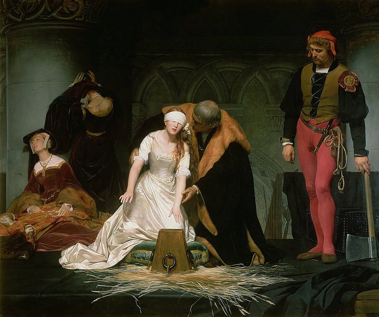Egzekucja Lady Jane Grey, 1833 r. autorstwa Hippolyte Delaroche