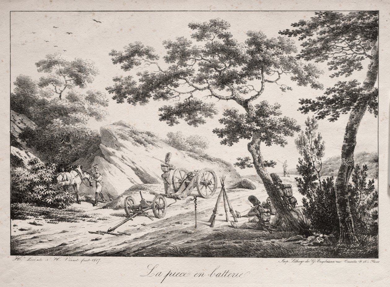 Kanon gotowy do strzału, 1817. autorstwa Hippolyte Lecomte