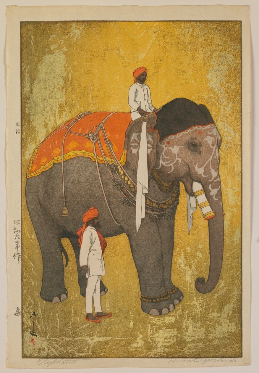 Słoń, era Showa autorstwa Hiroshi Yoshida