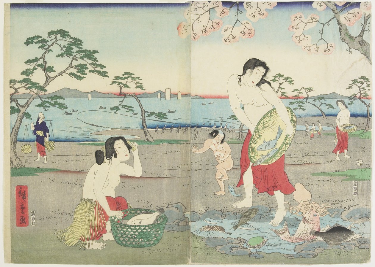 (Rybaczki), marzec 1864 r. autorstwa Hiroshige II