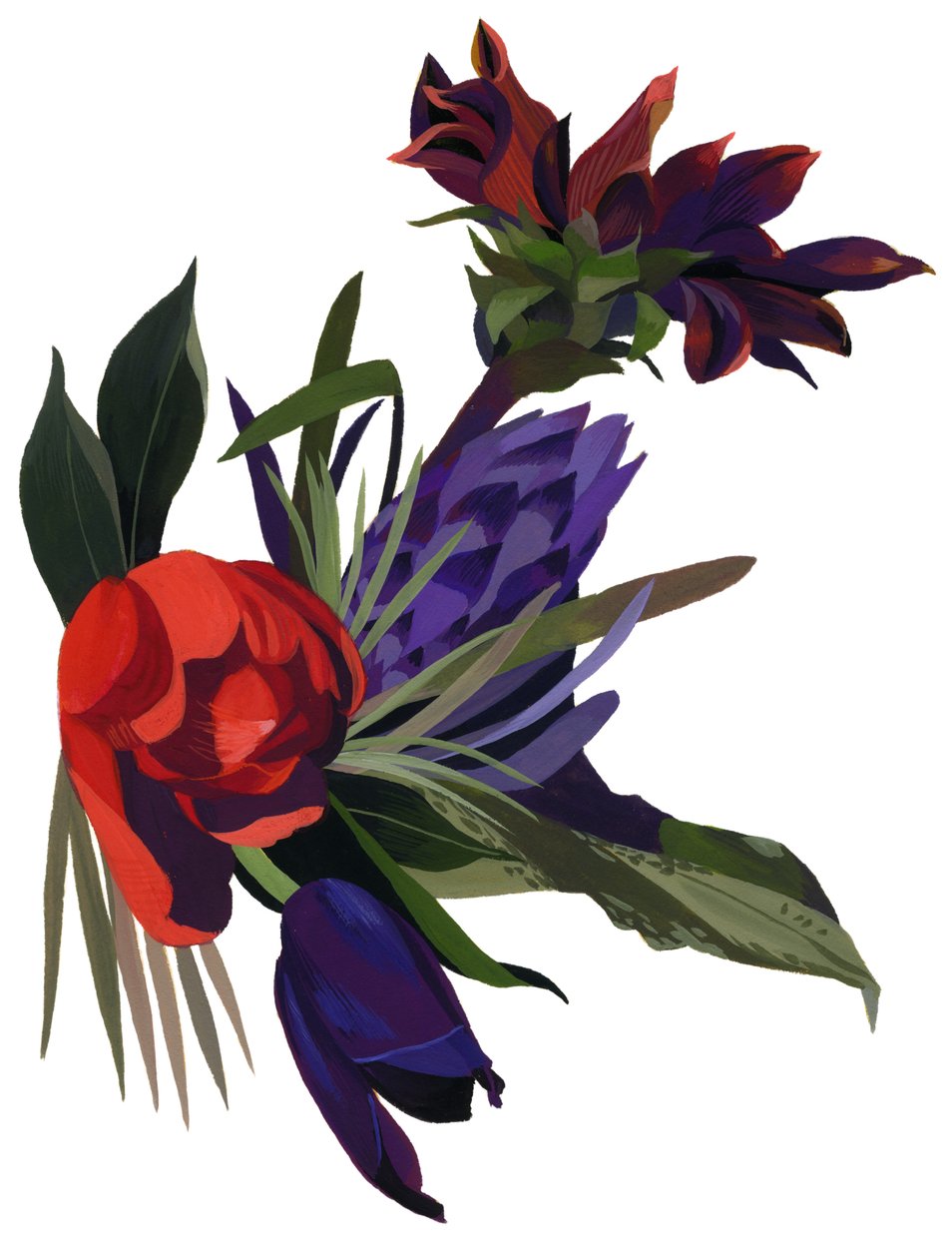 Tulipany i dalie. autorstwa Hiroyuki Izutsu