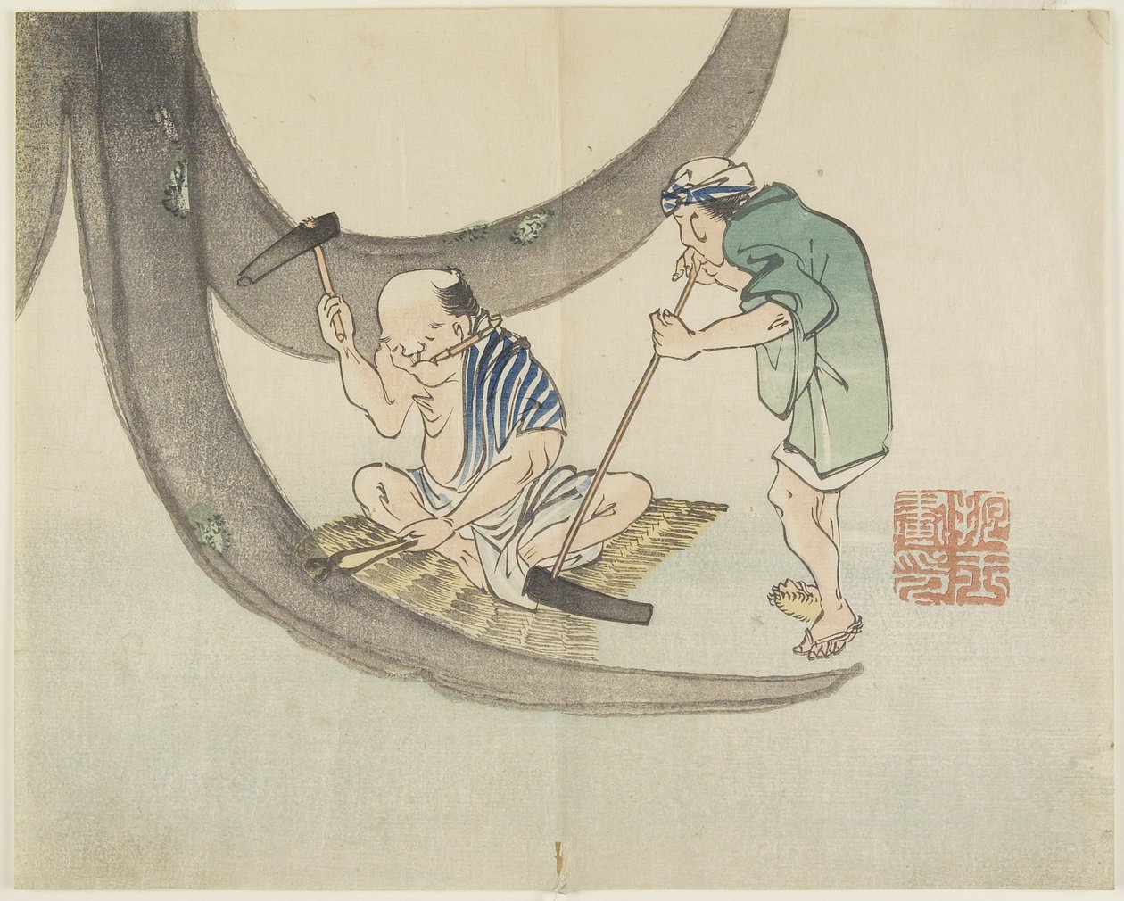 (Naprawa łodzi), ok. godz. 1830 autorstwa Hogyoku