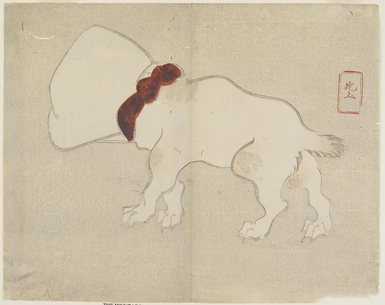 (Pies z torbą nad głową), c. 1830 autorstwa Hogyoku