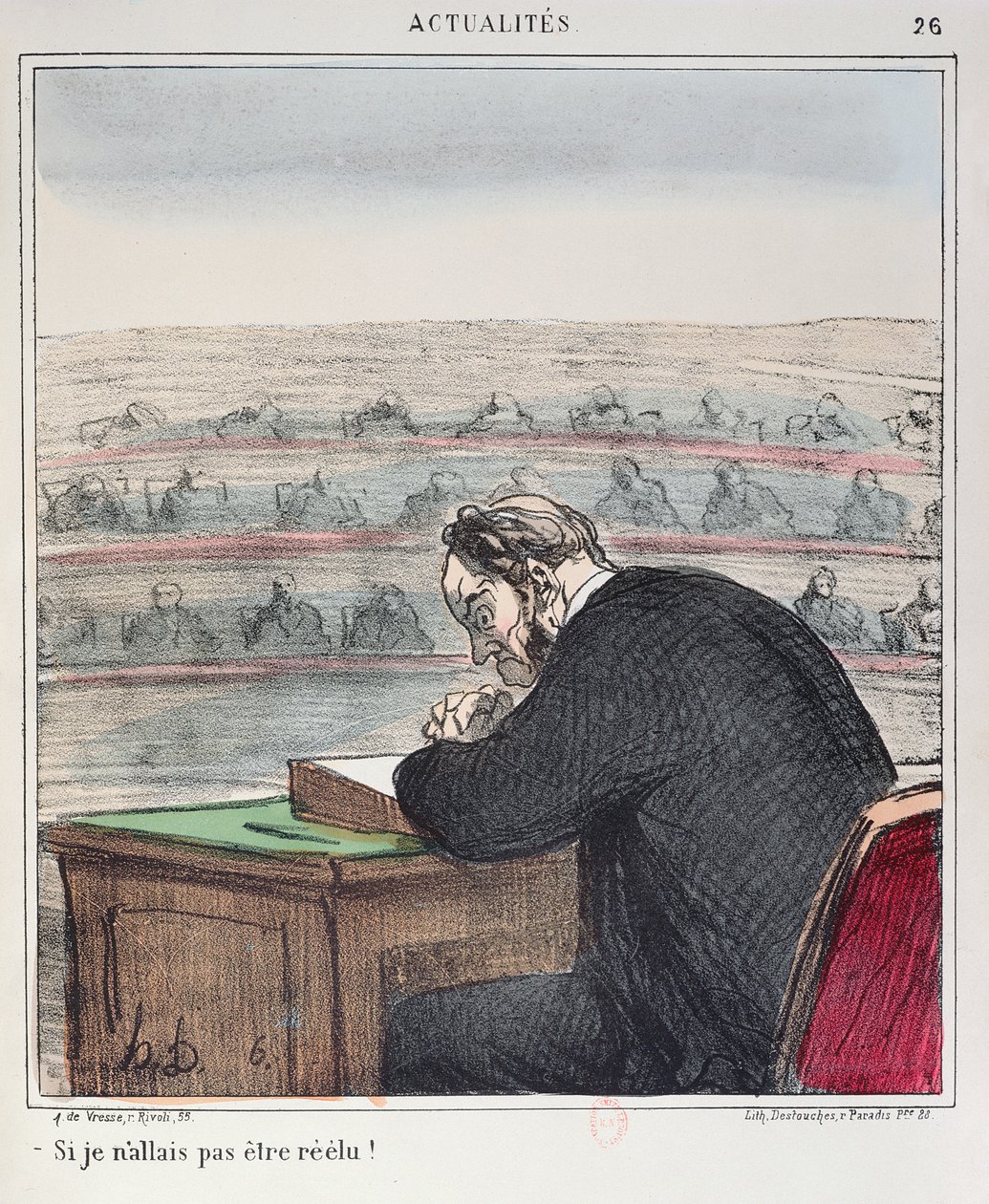 Karykatura posła na sejmie, ok.1850 autorstwa Honoré Daumier