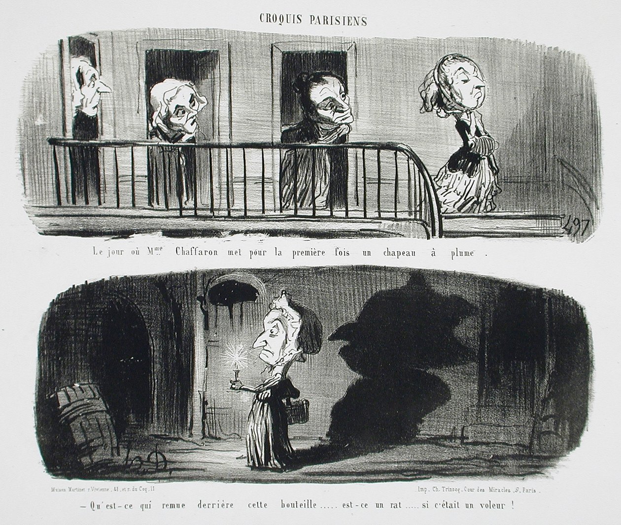 Dzień, w którym pani Chaffaron stawia... autorstwa Honoré Daumier
