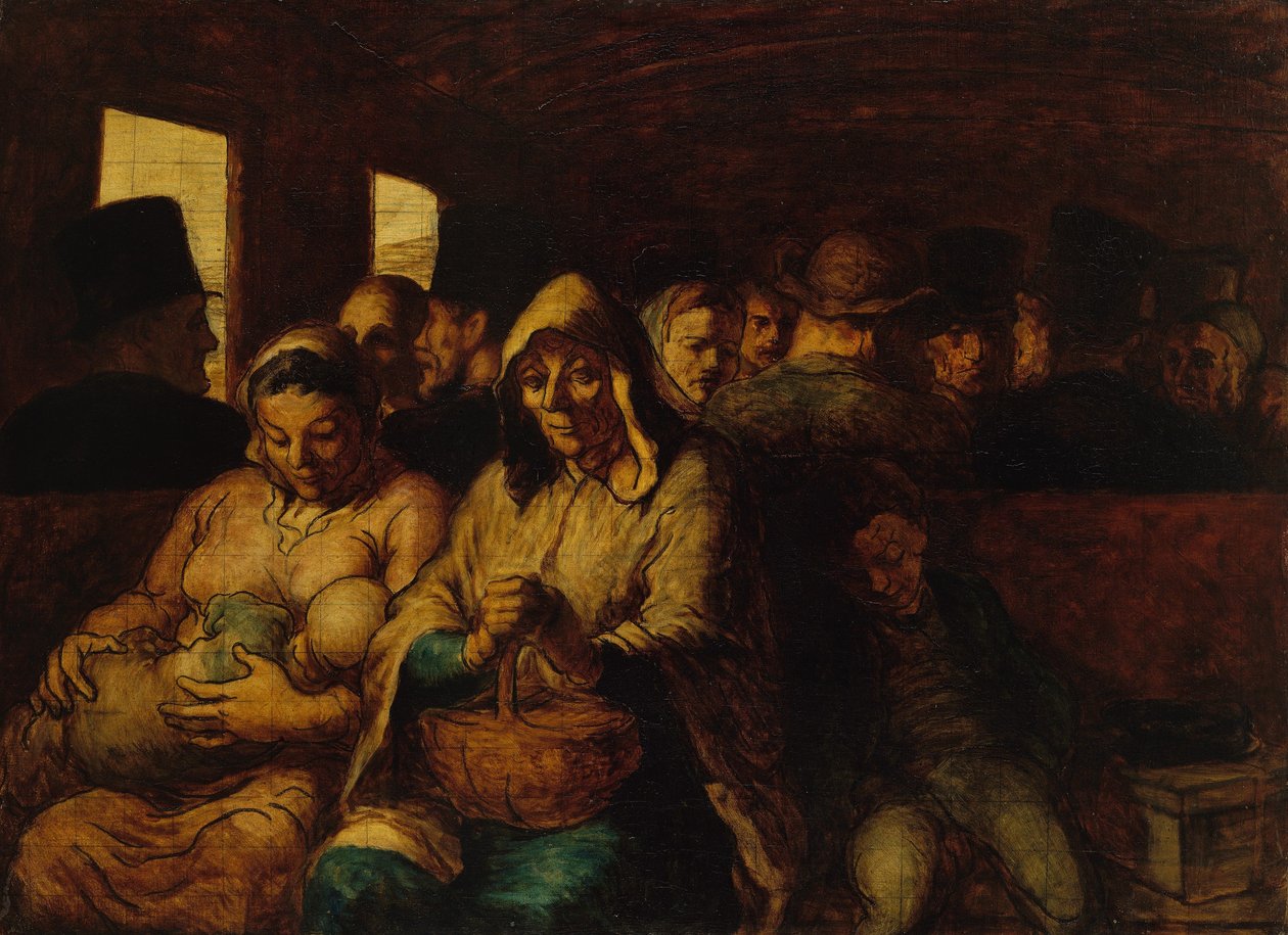 Powóz trzeciej klasy autorstwa Honoré Daumier