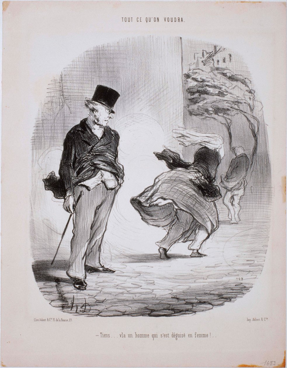 Wszystko, co chcesz - tutaj...Vla mężczyzna, który przebrał się za kobietę... autorstwa Honoré Daumier