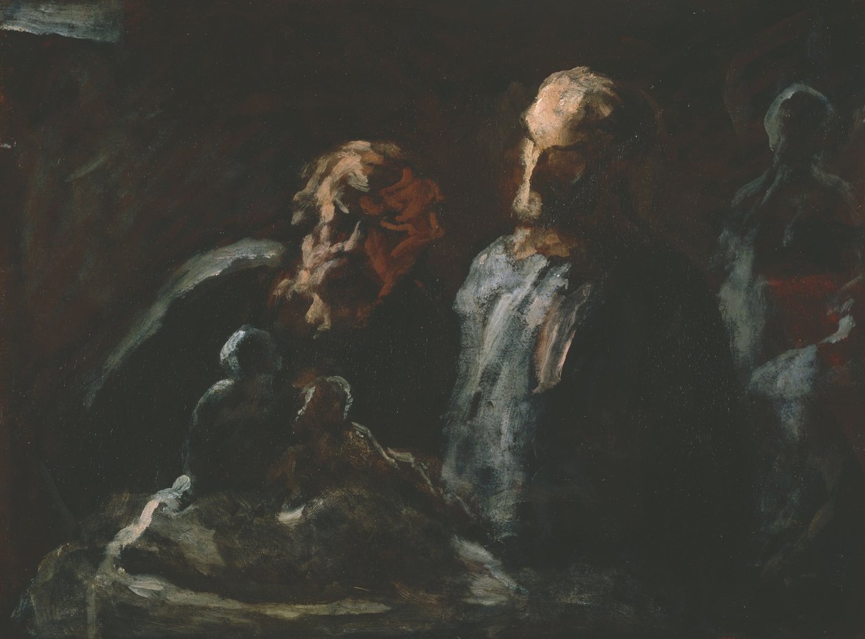 Dwóch rzeźbiarzy autorstwa Honoré Daumier