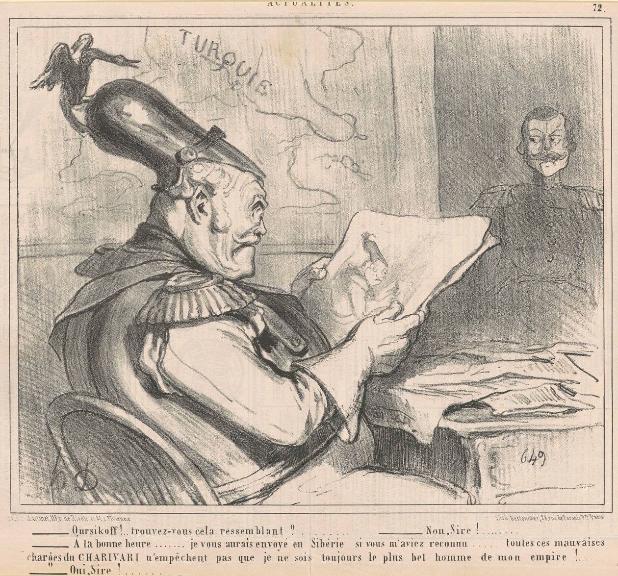 "-Ouriskoff!... czy to jest podobne?" z wiadomości autorstwa Honoré Daumier