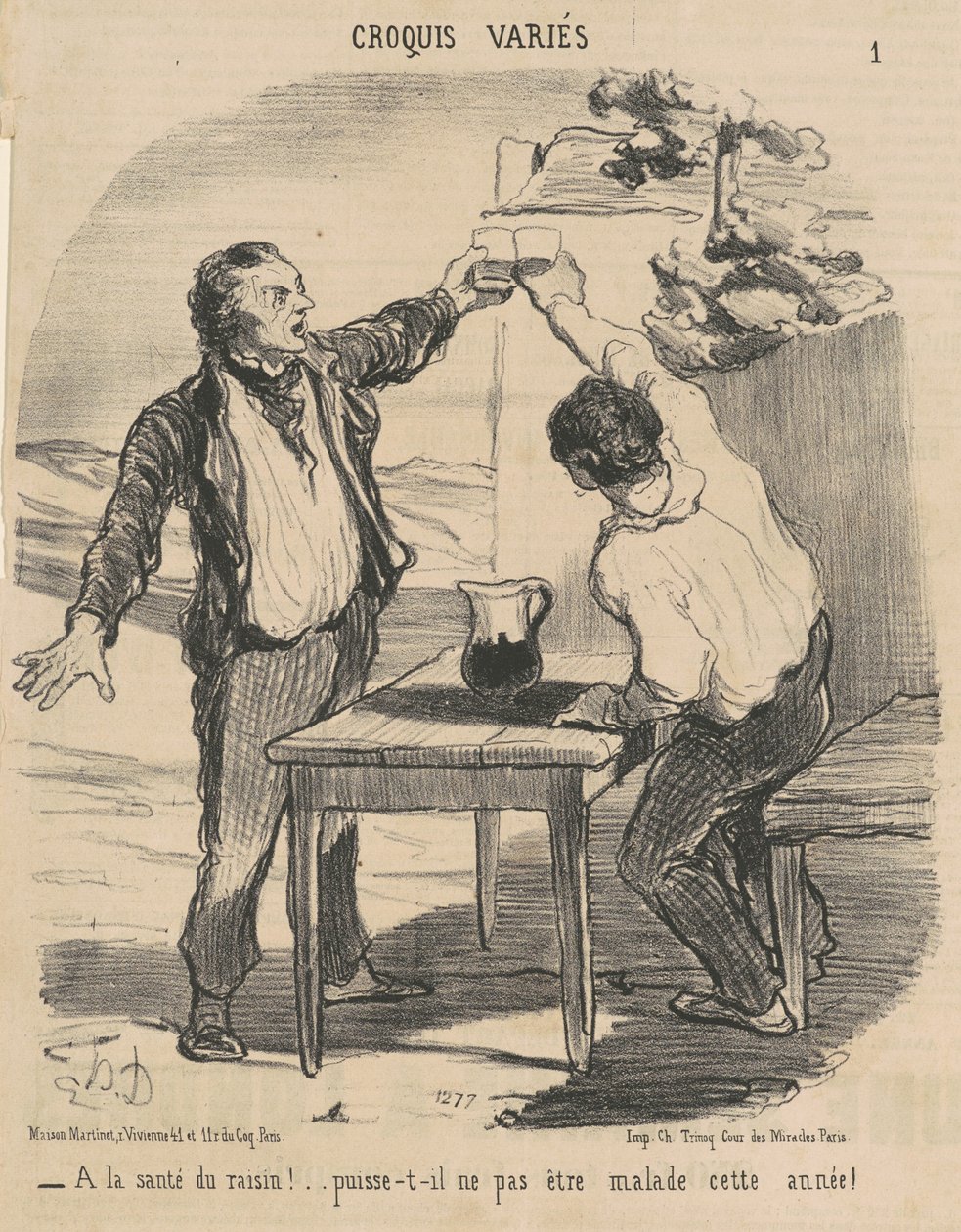 Za zdrowie winogron! ... autorstwa Honoré Daumier