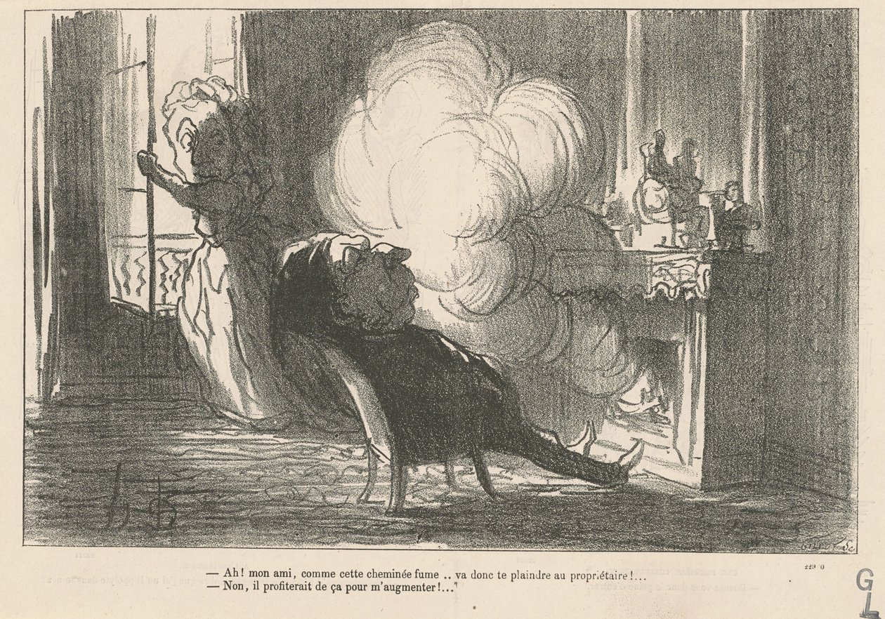 Ach! ... Jak ten komin dymi ... autorstwa Honoré Daumier