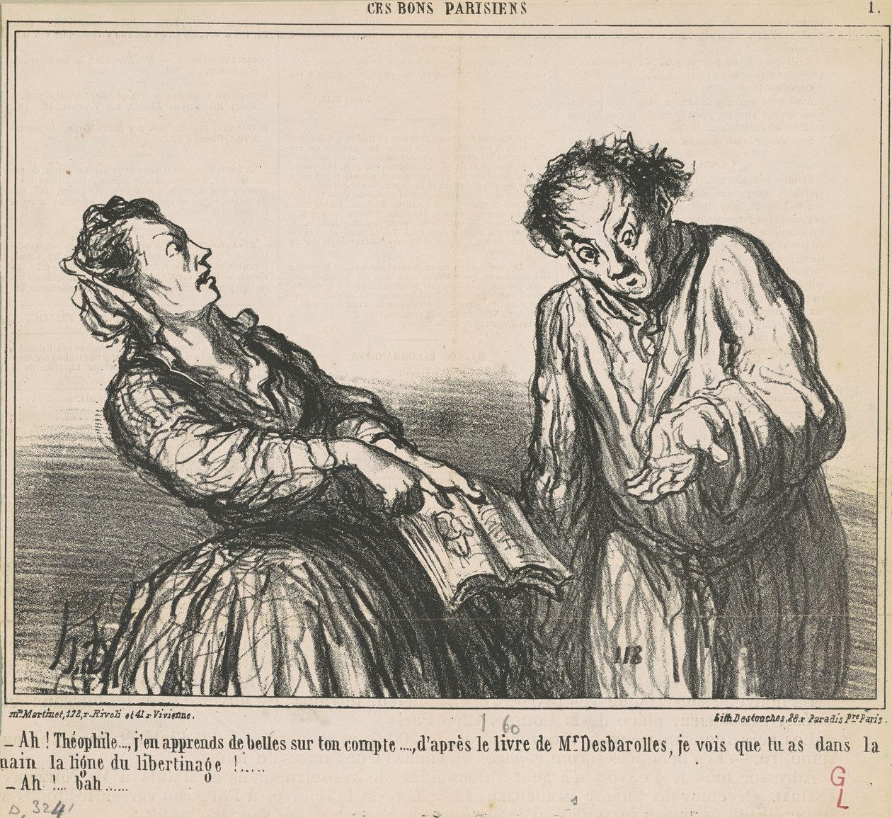 Ach! Théophile... uczę się pięknych rzeczy... autorstwa Honoré Daumier