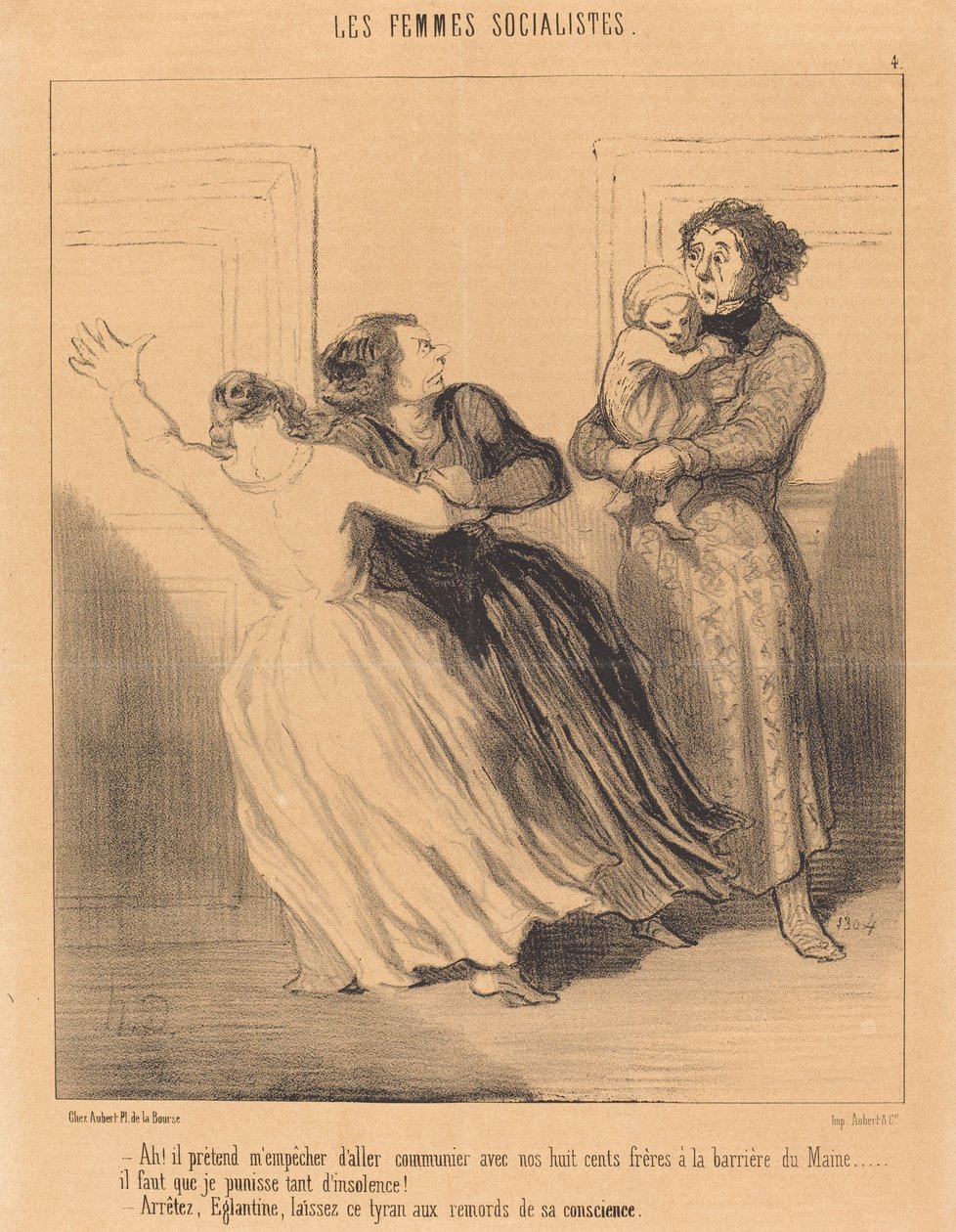 Ach! udaje, że nie pozwala mi iść... autorstwa Honoré Daumier