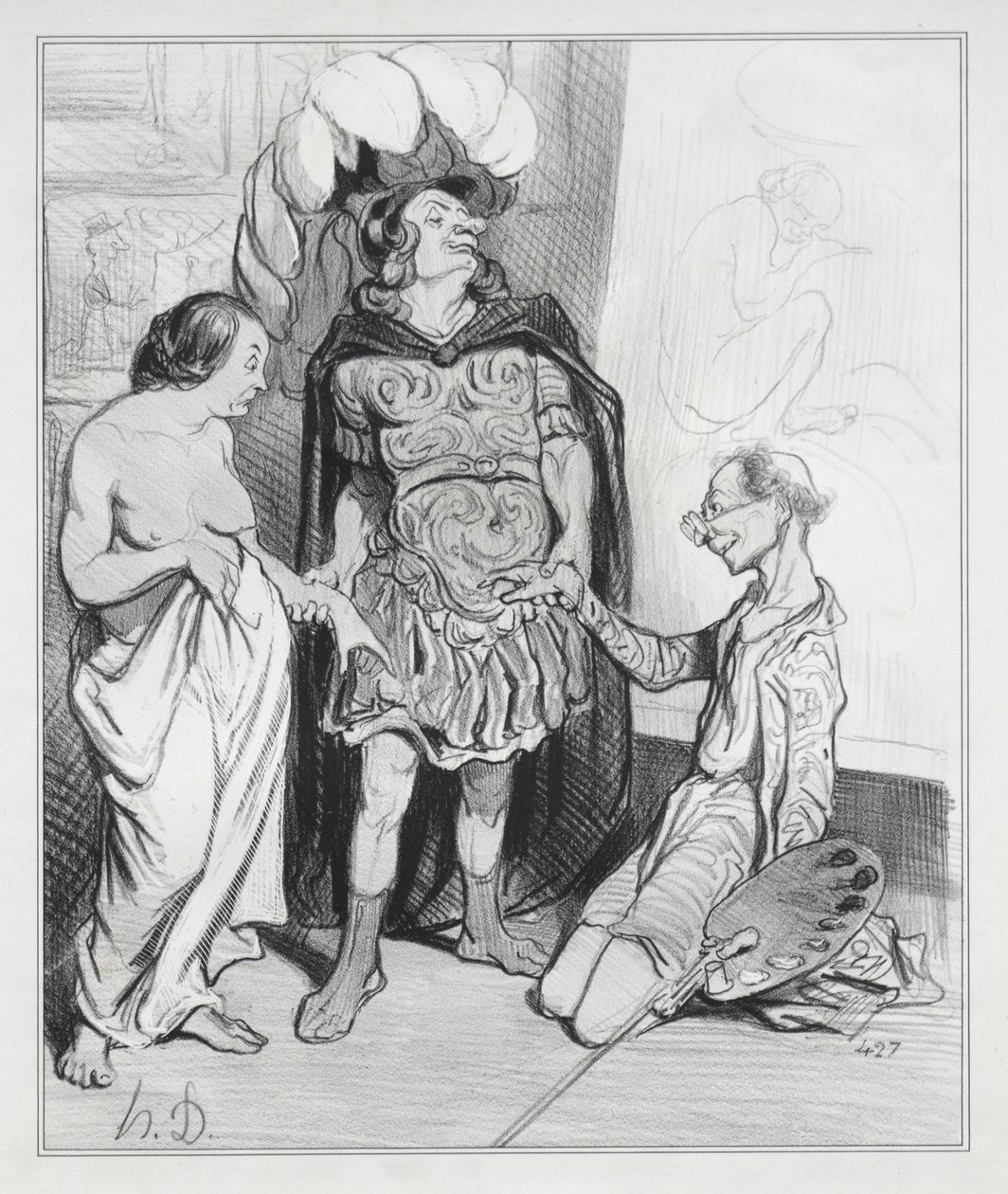 Apelles i Campaste autorstwa Honoré Daumier