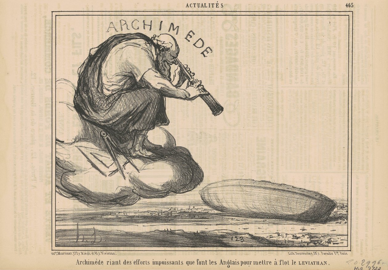 Archimedes śmiejąc się z wysiłków... autorstwa Honoré Daumier