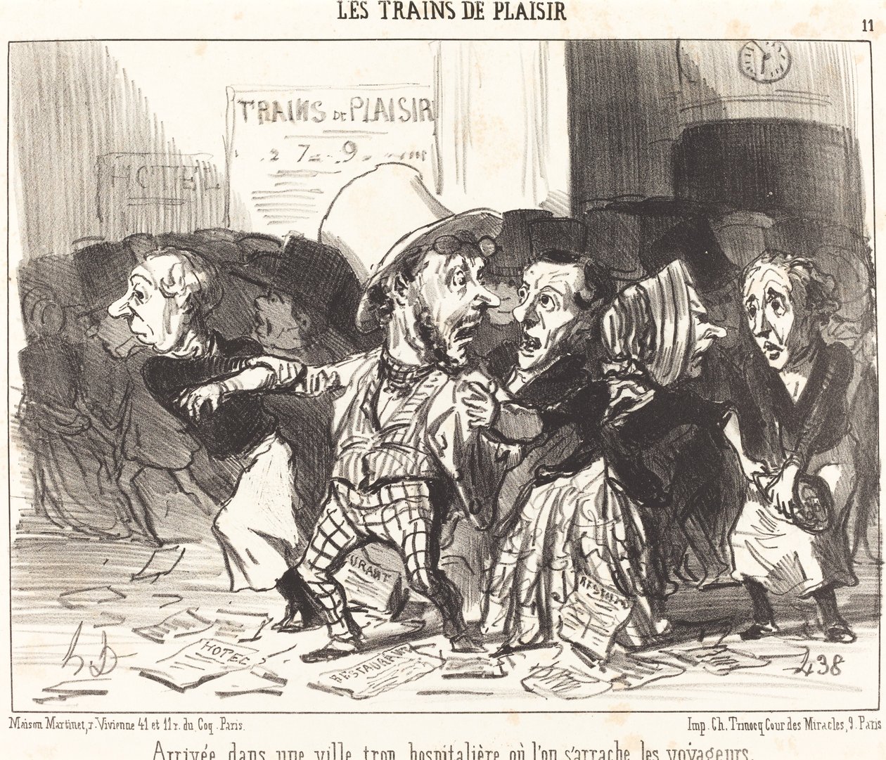 Przyjazd do zbyt gościnnego miasta... autorstwa Honoré Daumier