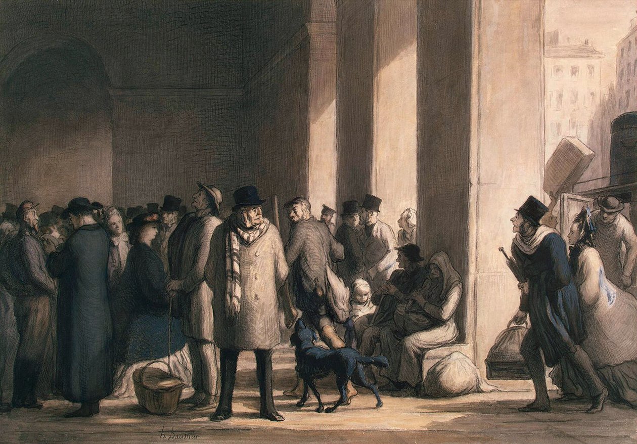Na dworcu Saint-Lazare, lata 60. XIX wieku. autorstwa Honoré Daumier