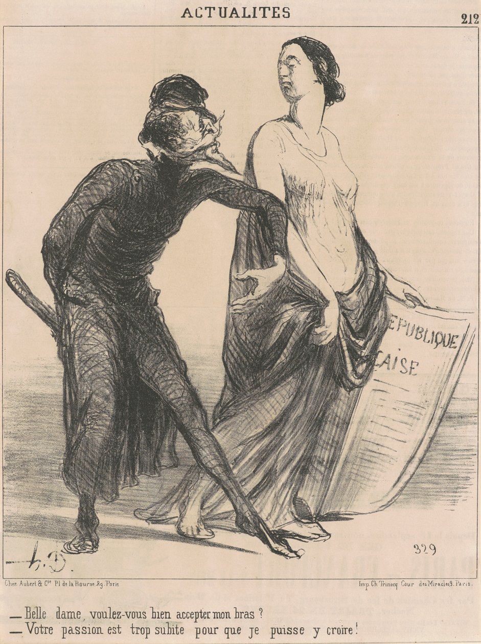 Piękna pani... przyjmiesz moje ramię? autorstwa Honoré Daumier