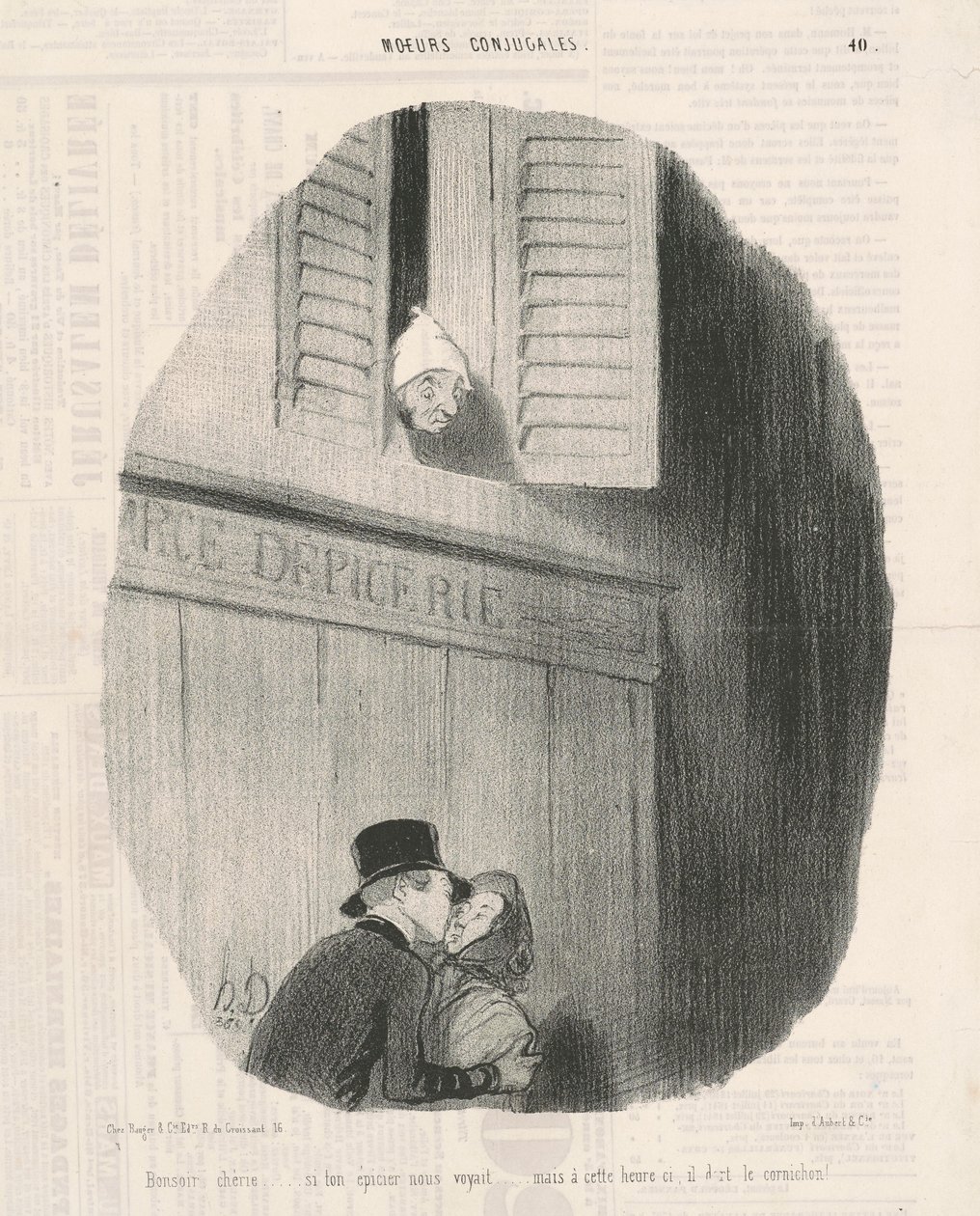 Dobry wieczór kochanie... gdyby twój sklep spożywczy nas zobaczył... autorstwa Honoré Daumier
