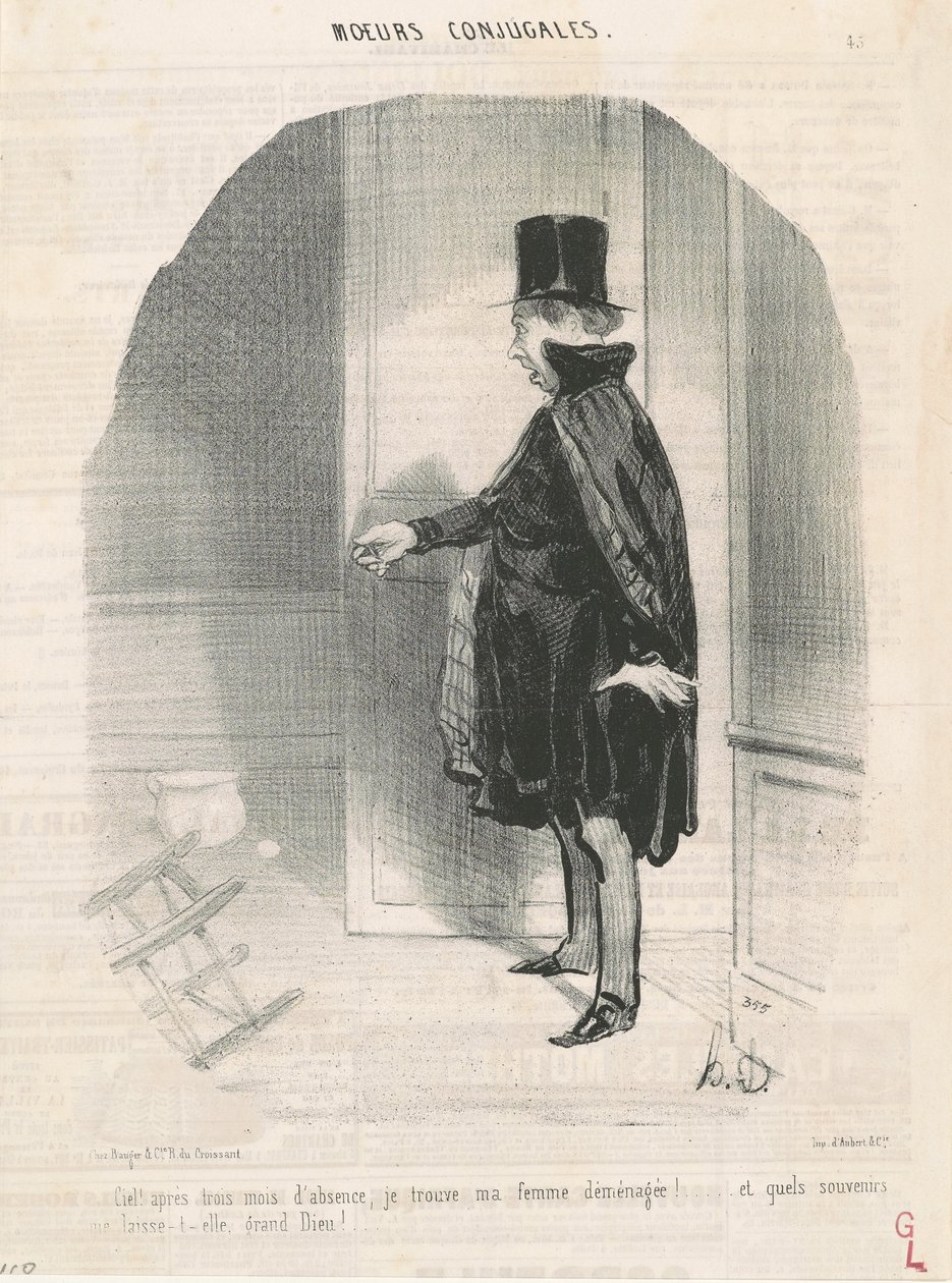 Niebo!...Odkryłem, że moja żona się przeprowadziła! autorstwa Honoré Daumier