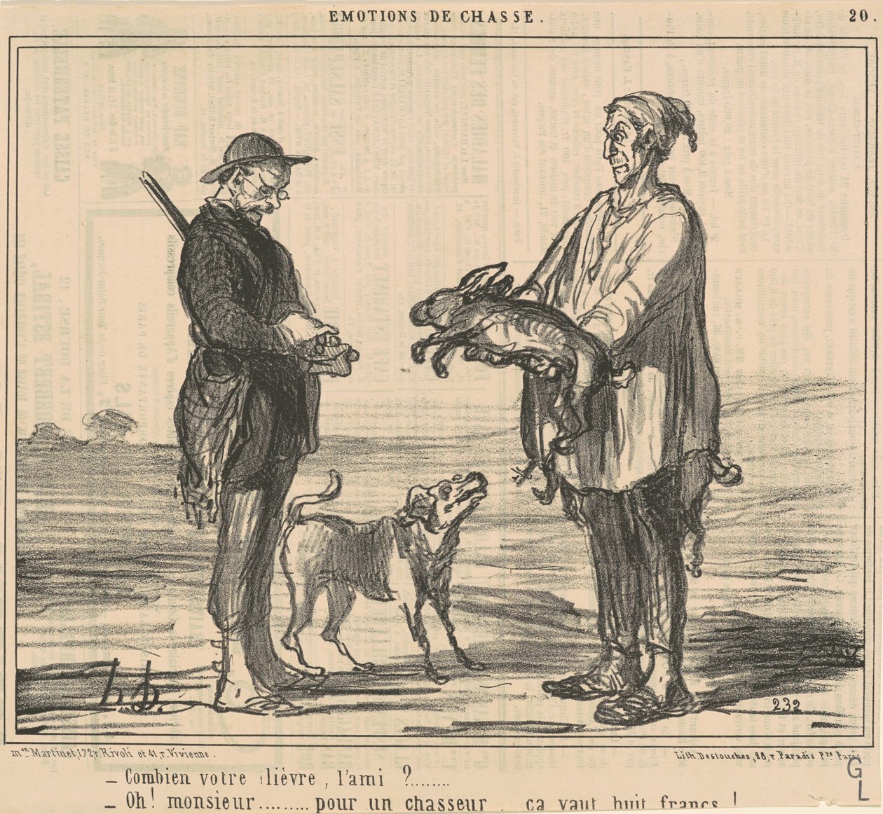 Ile twój zając, przyjacielu? autorstwa Honoré Daumier