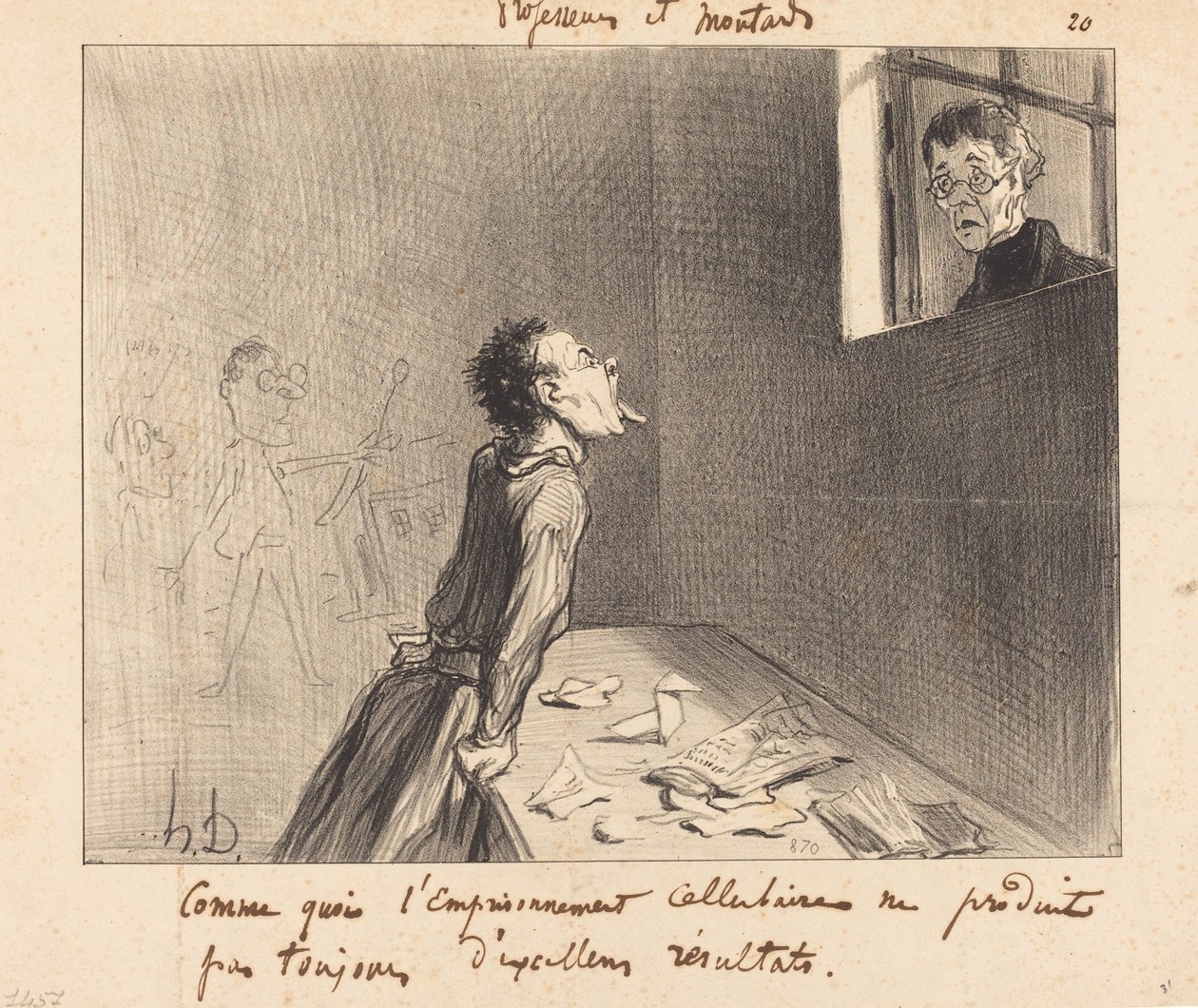 Podobnie jak w komórce uwięzienia... autorstwa Honoré Daumier