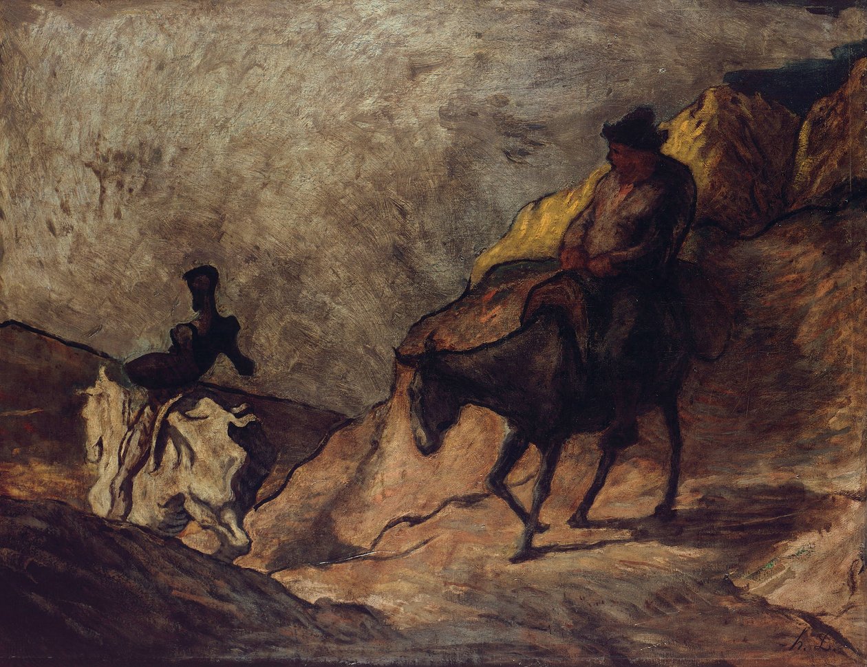 Don Kichot i Sancho Pansa autorstwa Honoré Daumier