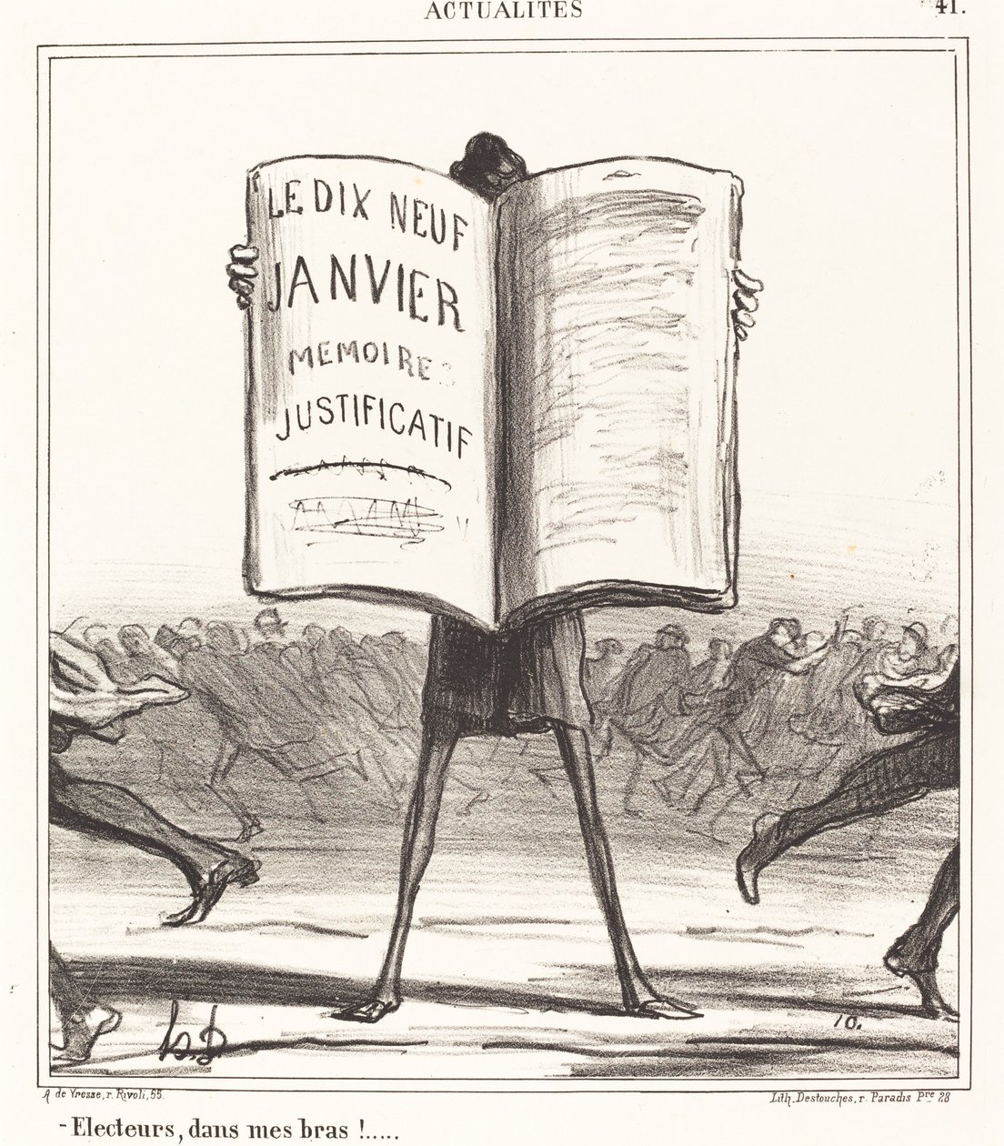 Wyborcy w moich ramionach!... autorstwa Honoré Daumier