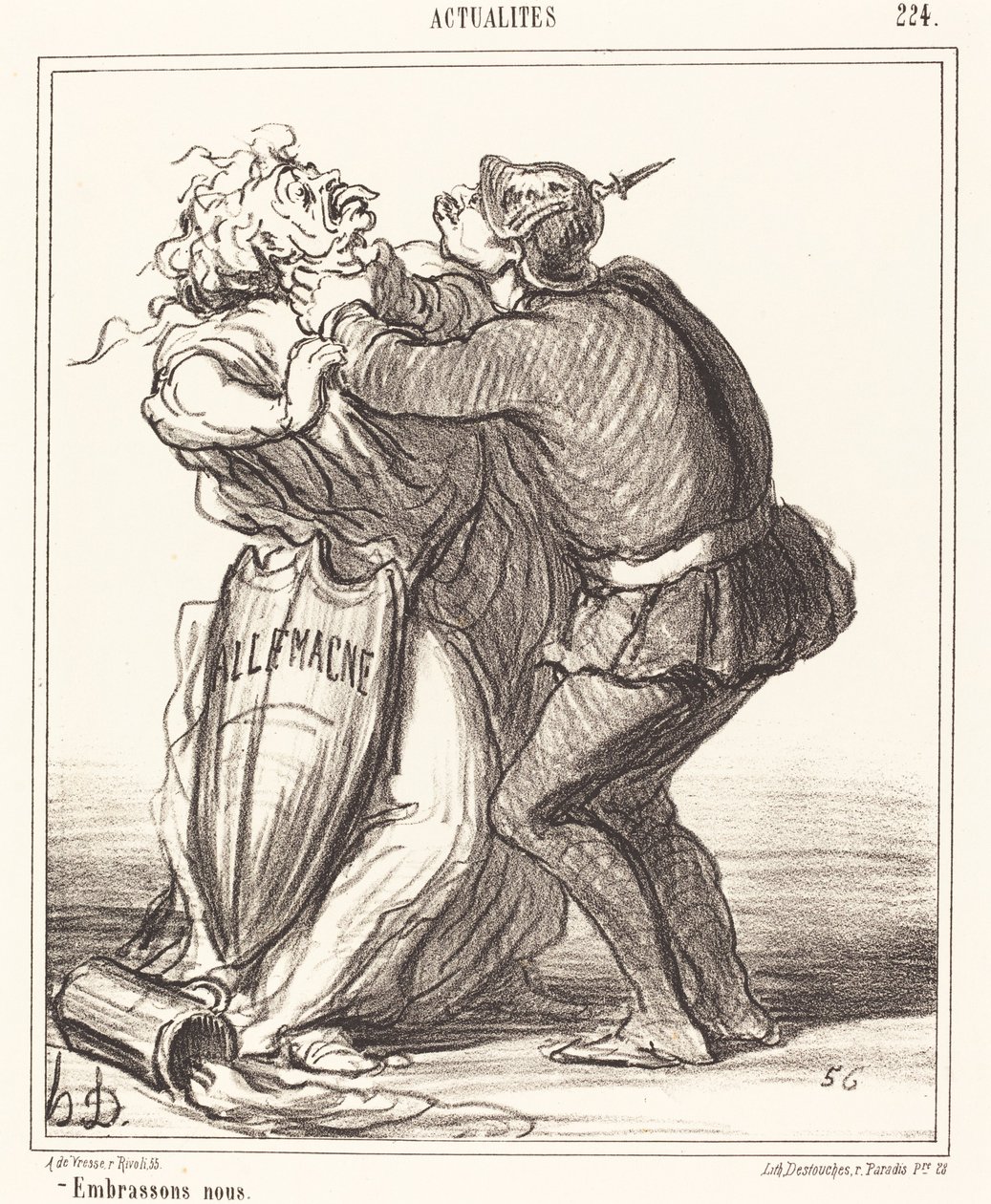 Pocałujmy się autorstwa Honoré Daumier