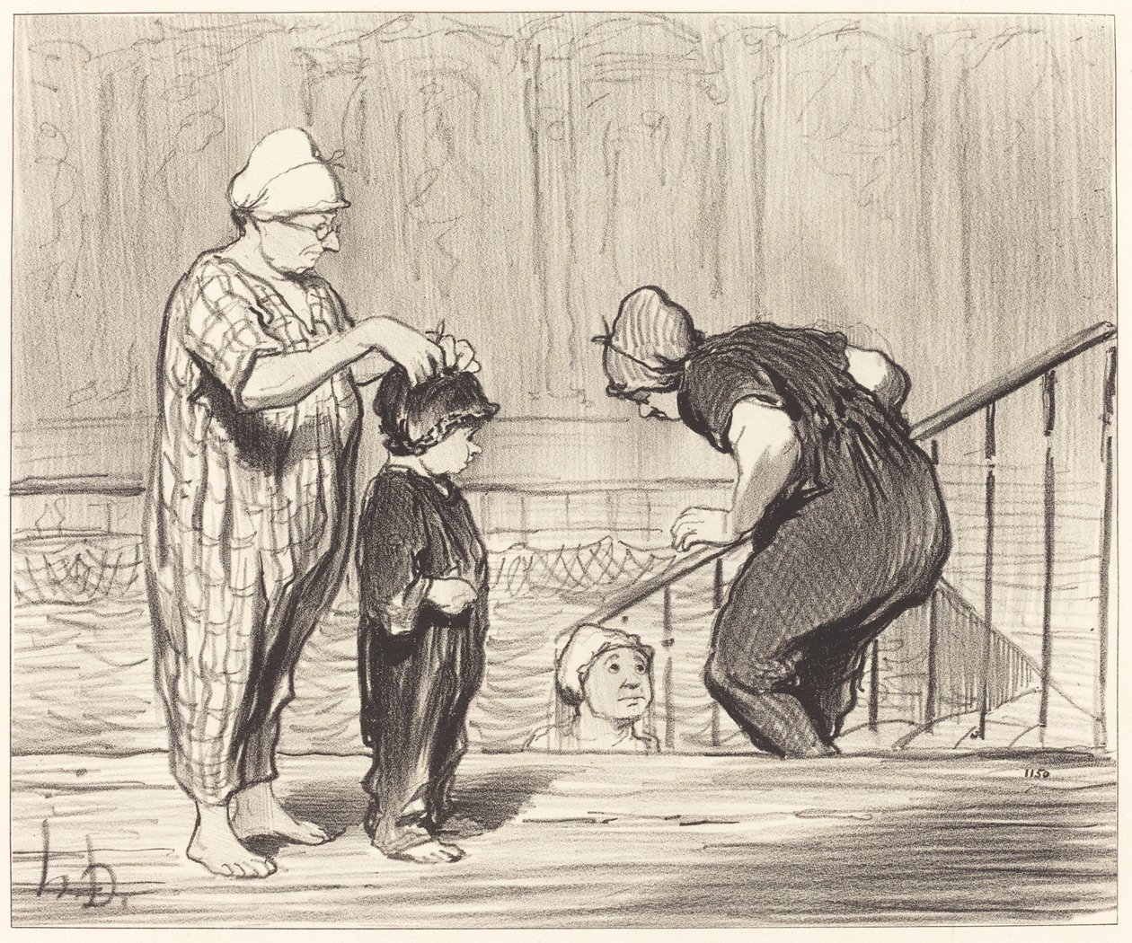 Z rodziną autorstwa Honoré Daumier
