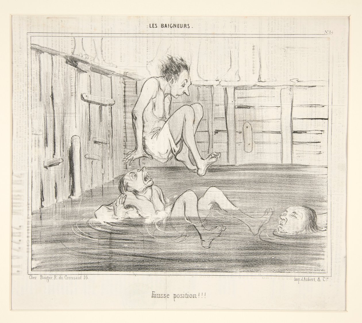 Zła pozycja!!! z Kąpiących się autorstwa Honoré Daumier