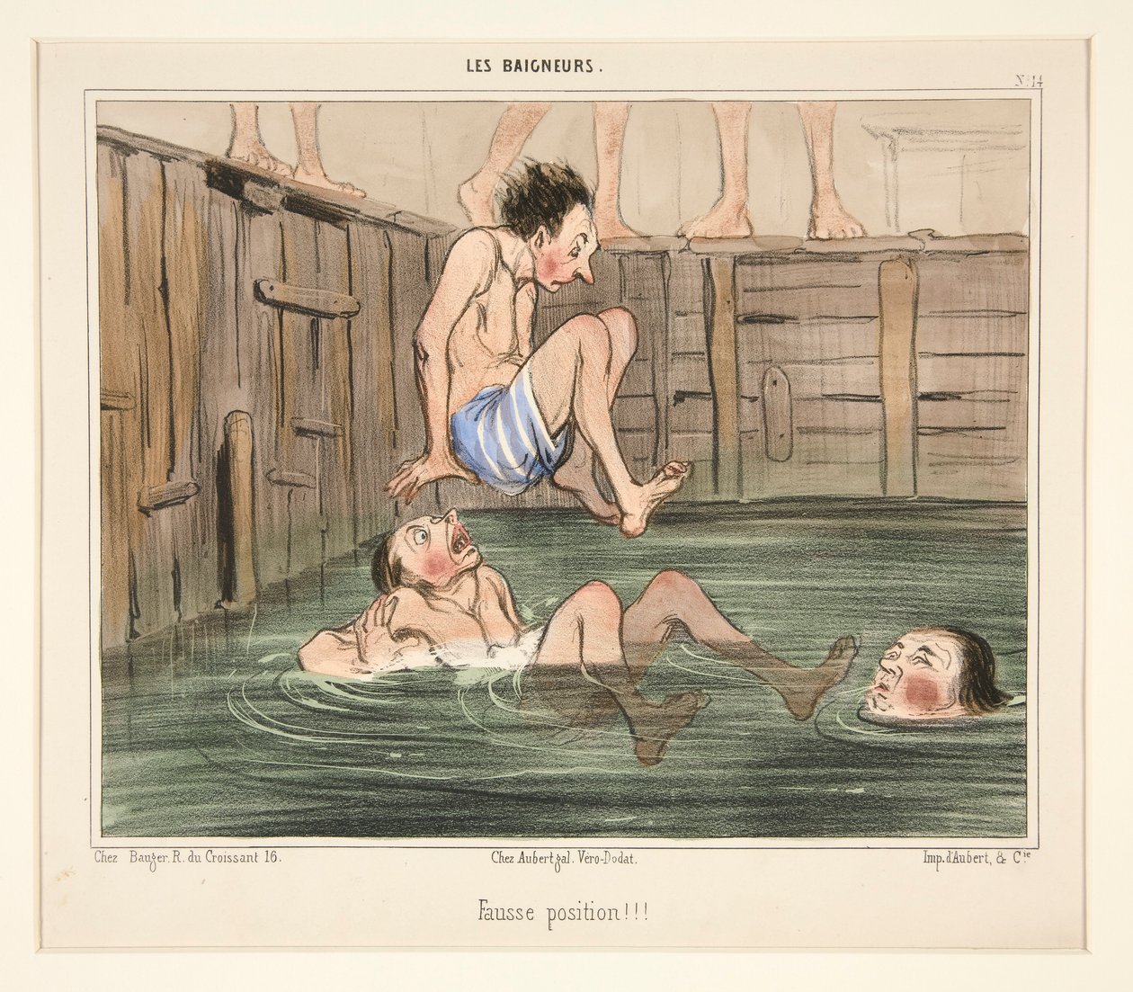 Zła pozycja!!! z Kąpiących się autorstwa Honoré Daumier