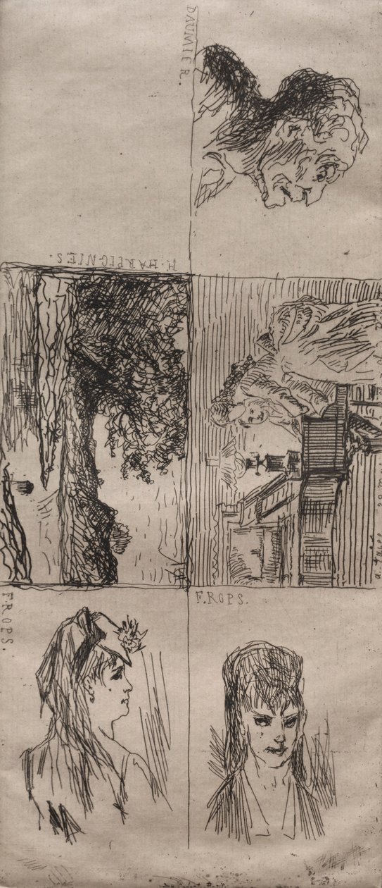 Pięć studiów. autorstwa Honoré Daumier