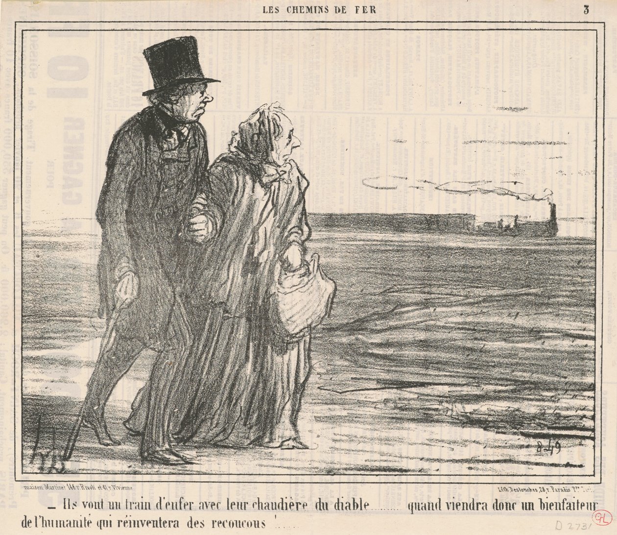 Jadą z zawrotną prędkością... autorstwa Honoré Daumier