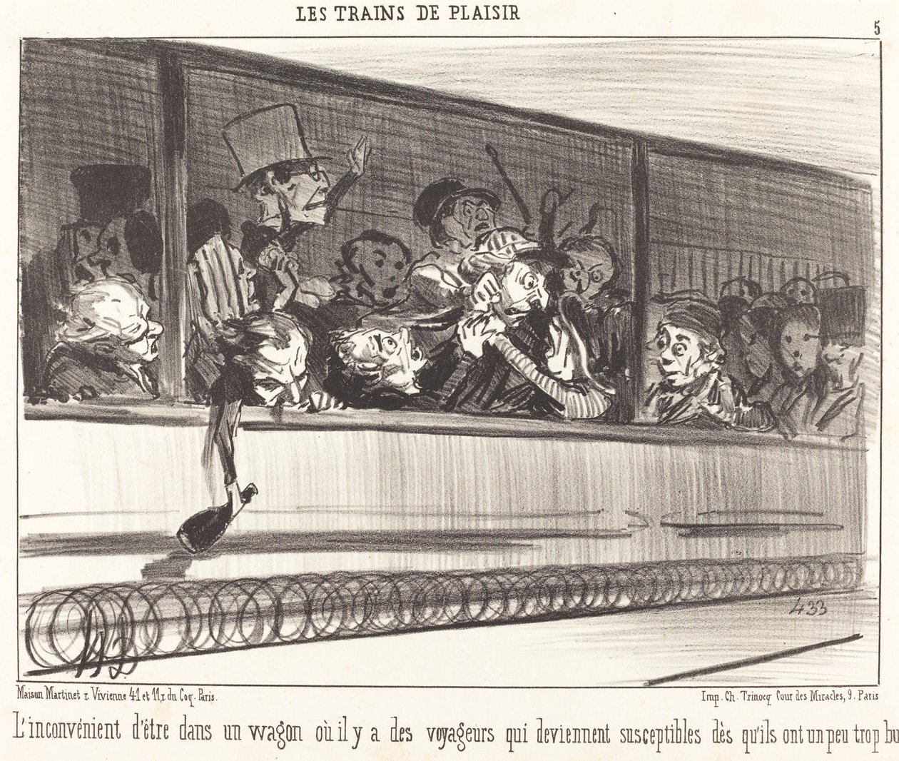 Minus bycia w wagonie... autorstwa Honoré Daumier