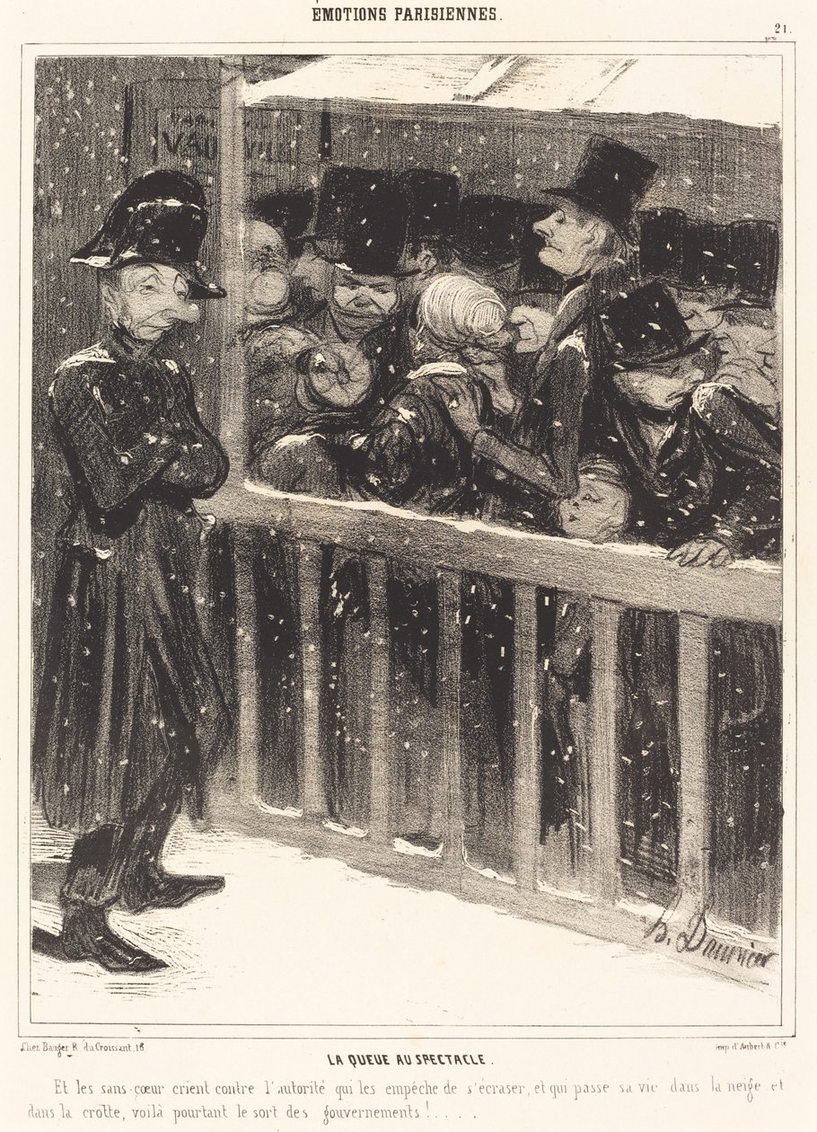 Kolejka na wystawie autorstwa Honoré Daumier