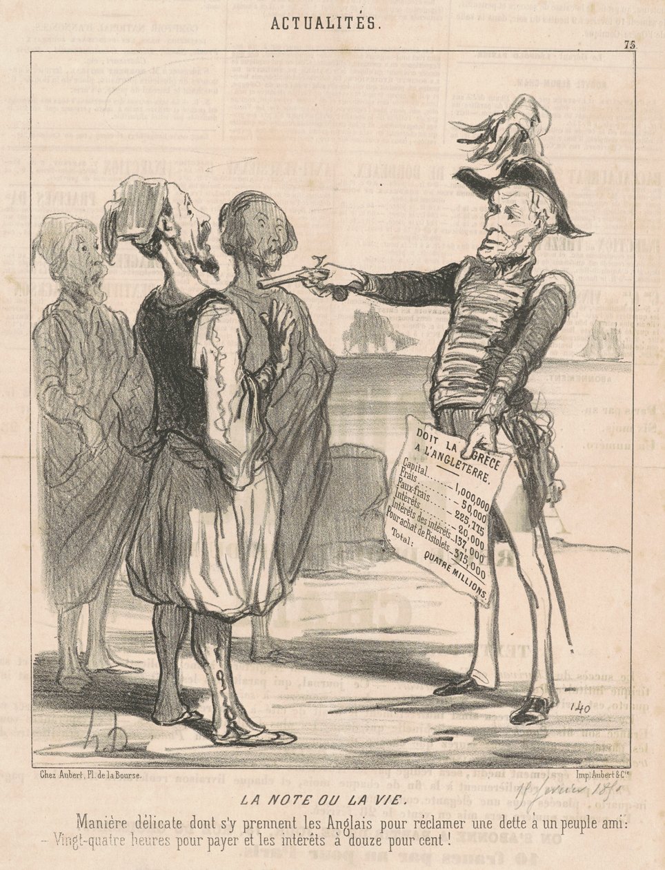 Notatka lub życie autorstwa Honoré Daumier
