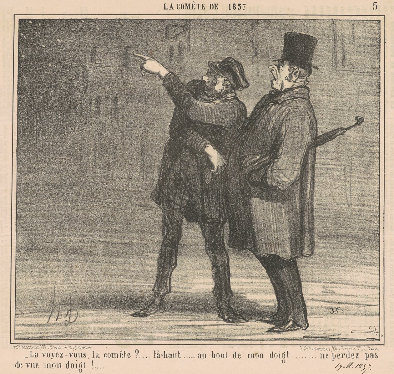 Czy widzisz kometę? ... Tam ... autorstwa Honoré Daumier